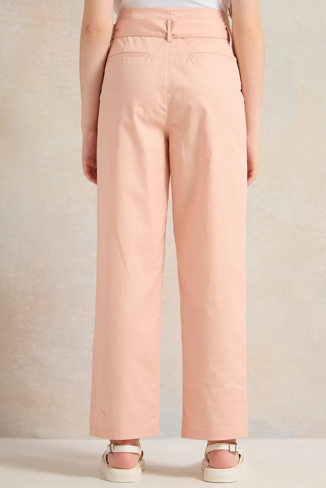 Senior Girls Pink Straight Fit Pants