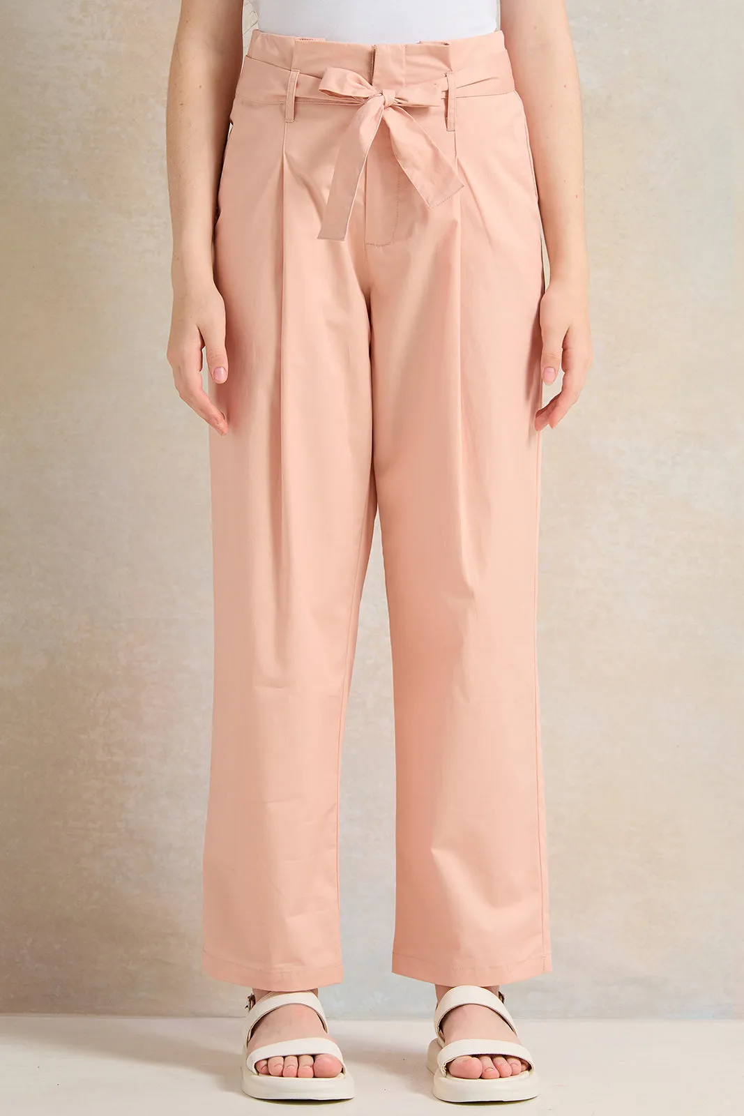 Senior Girls Pink Straight Fit Pants