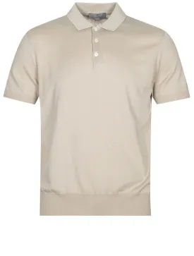 Silk Mix Polo Beige