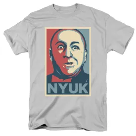 Three Stooges Nyuk Mens T Shirt Silver