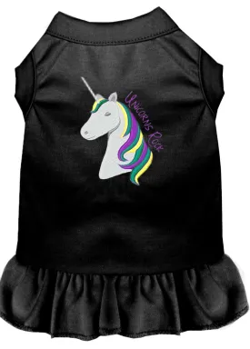 Unicorns Rock Embroidered Dog Dress Black 4x (22)