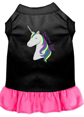 Unicorns Rock Embroidered Dog Dress Black With Bright Pink Xxl (18)