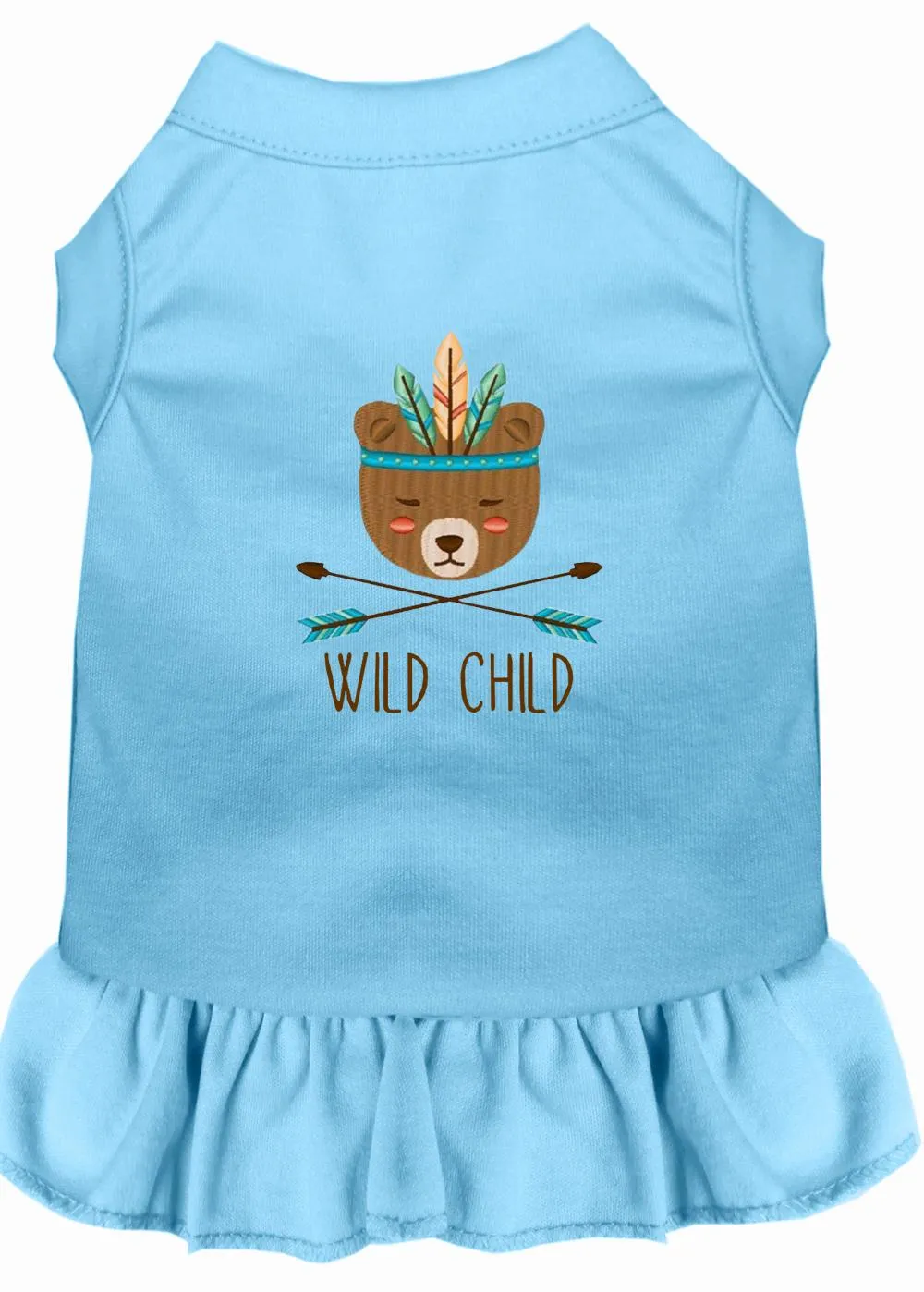 Wild Child Embroidered Dog Dress Baby Blue 4x (22)