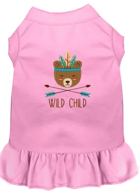 Wild Child Embroidered Dog Dress Light Pink Sm (10)